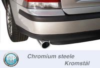 Simons Chromstahl Sport Endschalldmpfer 1x90 mm rund fr Volvo S60 2WD 2.4 140-170PS Baujahr 01-