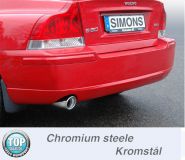 Simons Chromstahl Sport Endschalldmpfer 1x90 mm rund fr Volvo S60 2WD 2.4 140-170PS Baujahr 01-