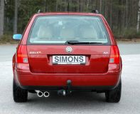 Simons aluminierte Stahl Sport Auspuffanlage 2x80 mm rund fr VW Golf IV Variant 1.4/1.6/1.8/1.8T/1.9TDI/1.9SDI/2.0/2.3 V5