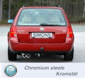 Simons Chromstahl Sport Auspuffanlage 2x80 mm rund fr VW Golf IV Variant 1.8T/1.9TDI/1.9SDI ab Baujahr 99