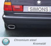 Simons Chromstahl Sport Auspuffanlage 85x150 mm flachoval fr BMW E34 Limousine/Touring 520I 24V/110 kW ab Baujahr 9/90