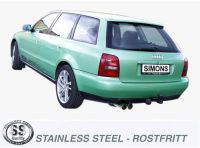 Simons Edelstahl Sport Auspuffanlage 2x80 mm rund fr Audi A4 (B5) Limousine/Avant Quattro 2.4/2.5TDI/2.5TDI/2.6/2.8