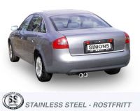 Simons Edelstahl Sport Auspuffanlage 2x80 mm rund fr Audi A6 (C5) Limousine/Avant 2.4/2.7T/2.8 Baujahr 97-5/01