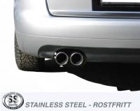 Simons Stainless steel Exhaust system 2x80 mm round Audi A6 (C5) Limousine/Avant 1.8T/1.9TDI/2.5TDI Model 6/01-04