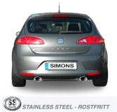 Simons Edelstahl Duplex Sport Auspuffanlage 90/140 mm oval fr Seat Leon 2.0TFSI/TFSi-FR Baujahr 06-