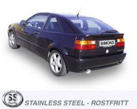 Simons Edelstahl Sport Auspuffanlage 90/120 mm oval fr VW Corrado 2.9 VR6 ab Baujahr 8/91