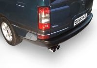 Simons aluminierte Stahl Sport Auspuffanlage 2x80mm rund Opel Omega B Caravan 2.0 8V/2.0 16V Baujahr 94-9/99