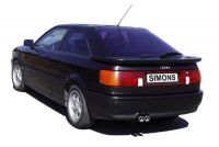 Simons aluminierte Stahl Sport Auspuffanlage 2x70mm Audi 80/90/Coupe Typ 89 1.6/1.8/1.9/2.0/2.2/2.3