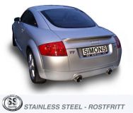 Simons Edelstahl Duplex Sport Auspuffanlage 2x100 mm rund fr Audi TT 8N Quattro 1.8T 180/225 PS Baujahr 98-6/06