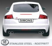 Simons Edelstahl Duplex Sport Auspuffanlage 2x90 mm rund Audi TTS 8J Quattro 2.0T Baujahr 08-