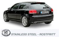 Simons Edelstahl Sport Endschalldmpfer 2x80 mm rund fr Audi S3 (8P) Quattro 2.0 TFSi 265PS