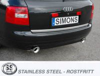 Simons Duplex Stainless steel Exhaust system 2x100 mm round Audi A6 (C5) Quattro 1.8T Model 97-01