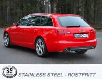 Simons Edelstahl Duplex Sport Endschalldmpfer 2x80 mm rund fr Audi A6 (4F) Quattro 2.4/2.8/3.0TSFi3.2/4.2/2.0TDi/2.7TDi/3.0TDi