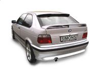 Simons aluminierte Stahl Sport Auspuffanlage 1x80 mm rund fr BMW E36 316i Compact Baujahr 00-