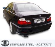 Simons Edelstahl Sport Endschalldmpfer 2x70 mm rund fr BMW E46 Limousine/Coupe/Touring 316i/318i Baujahr 98-05