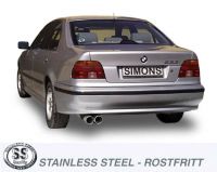 Simons Edelstahl Sport Endschalldmpfer 2x90 mm rund fr BMW E39 Limousine 520i/523i/525i/528i/530i Baujahr 96-