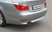 Simons Edelstahl Sport Endschalldmpfer 2x80 mm rund fr BMW E60 Limousine 520i/523i/525i/530i Baujahr 03-