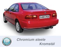 Simons Chromstahl Sport Endschalldmpfer 1x100mm Honda Civic Limousine/Coupe 3 Trer 1.3-1.6 Baujahr 92-00