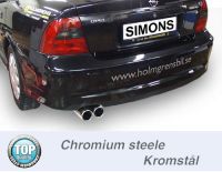 Simons Chromstahl Sport Endschalldmpfer 2x80mm rund Opel Vectra B 1.6 8V/1.6 16V/1.8 16V/2.0 16V/2.2 16V/2.56 24 V Baujahr 10/95-02