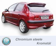 Simons Chromstahl Sport Endschalldmpfer 1x90mm rund Peugeot 206 1.1/1.4/1.6 XR/XT Baujahr 98-