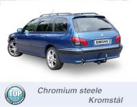 Simons Chromstahl Sport Auspuffanlage 1x100mm rund Peugeot 406 Caravan 2.2