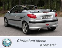 Simons Chromstahl Sport Auspuffanlage 1x100mm rund Peugeot 206 2.0GTi CC