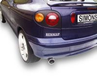 Simons aluminierter Stahl Sport Endschalldmpfer 1x90mm rund Renault Megane Coupe (Coach) 1.4/1.6/2.0 Baujahr 95-