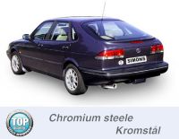 Simons Chromstahl Sport Auspuffanlage 1x90mm rund Saab 900i 2.0T Coupe/Cabrio Baujahr 94-