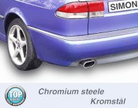 Simons Chromstahl Sport Auspuffanlage 1x70/140mm flachoval Saab 9-3 Viggen/Aero Version II Baujahr 01-02