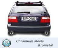 Simons Chromstahl Duplex Sport Auspuffanlage 1x90/120mm oval Saab 9-5 Turbo 2.0/2.3/Aero Limousine/Caravan Baujahr 98-05