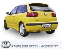 Simons Edelstahl Sport Auspuffanlage 2x80 mm rund fr Seat Ibiza 1.8T Cupra/Turbo Sport 156PS Baujahr 00-02