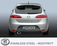 Simons Edelstahl Sport Auspuffanlage 90/140 mm oval fr Seat Leon 2.0TFSI/TFSi-FR Baujahr 06-