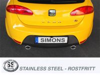 Simons Edelstahl Duplex Sport Auspuffanlage 1x100mm rund fr Seat Leon Cupra 2.0TFSI Baujahr 06-