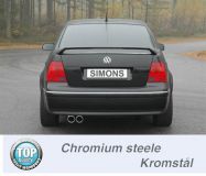 Simons Chromstahl Sport Auspuffanlage 2x80 mm rund fr VW Bora 1.8T/1.9TDI/1.9SDI ab Baujahr 99