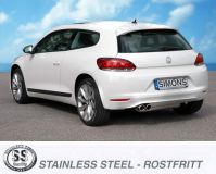 Simons Edelstahl Sport Auspuffanlage 2x80 mm rund fr VW Scirocco 2.0TFSi/1.4TSi Baujahr 09-