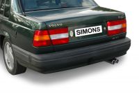 Simons aluminierte Stahl Sport Auspuffanlage 2x70mm rund Volvo 940 Limousine/Caravan GL/GLE/GLT 8V/16V Baujahr 91-