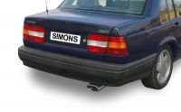 Simons aluminierte Stahl Sport Auspuffanlage 1x85/150mm flachoval Volvo 940 Turbo Limousine/Caravan Baujahr 91-