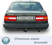 Simons Chromstahl Sport Auspuffanlage 1x80mm rund Volvo 940 Turbo Limousine/Caravan Baujahr 91-