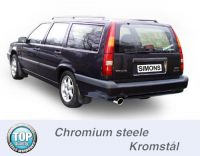 Simons Chromstahl Sport Auspuffanlage 1x100mm rund Volvo 850 GLT/GLE Limousine/Caravan Baujahr 92-96