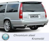 Simons Chromstahl Duplex Sport Auspuffanlage 1x90/120mm oval Volvo 850 Turbo 4WD Baujahr -00