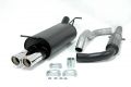 Simons aluminierte Stahl Sport Auspuffanlage 2x80 mm rund fr VW Golf IV 1.4/1.6/1.8/1.8T/1.9TDI/1.9SDI/2.0/2.3 V5