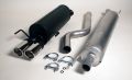 Simons aluminierte Stahl Sport Auspuffanlage 2x80mm rund Opel Astra G CC Flieheck/1.4/1.6/1.8/2.0/2.2 ab Baujahr 98